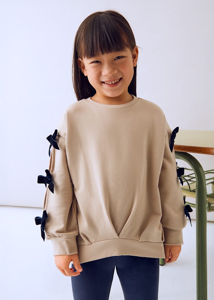 Beige Bow Shirt & Legging