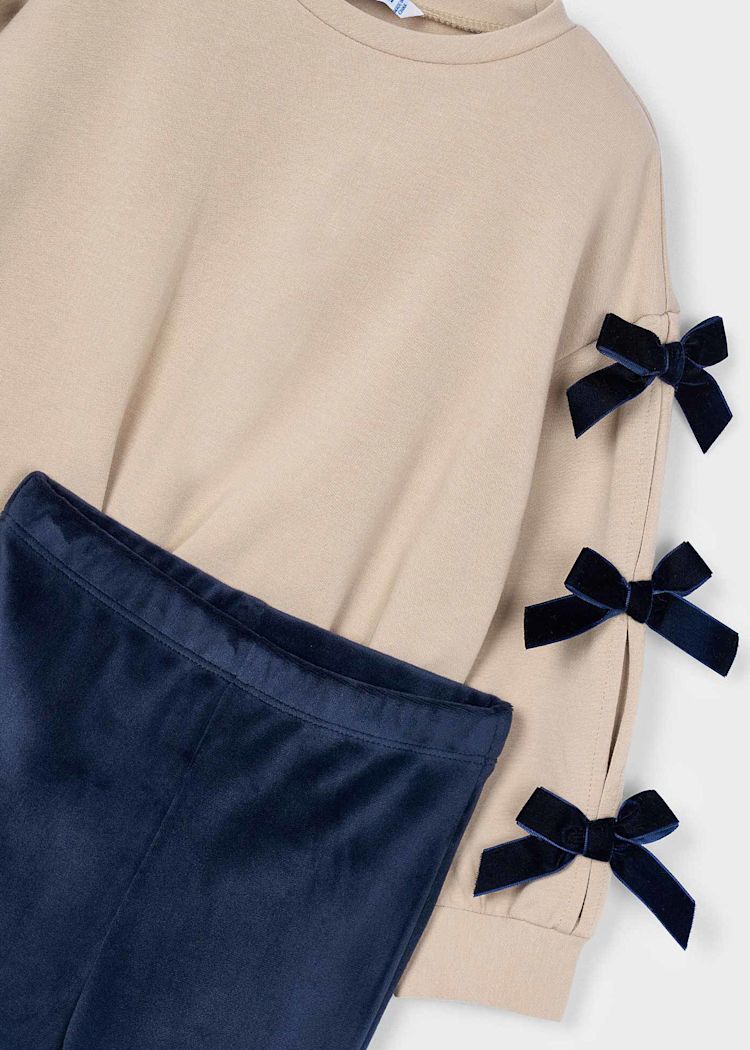 Beige Bow Shirt & Legging