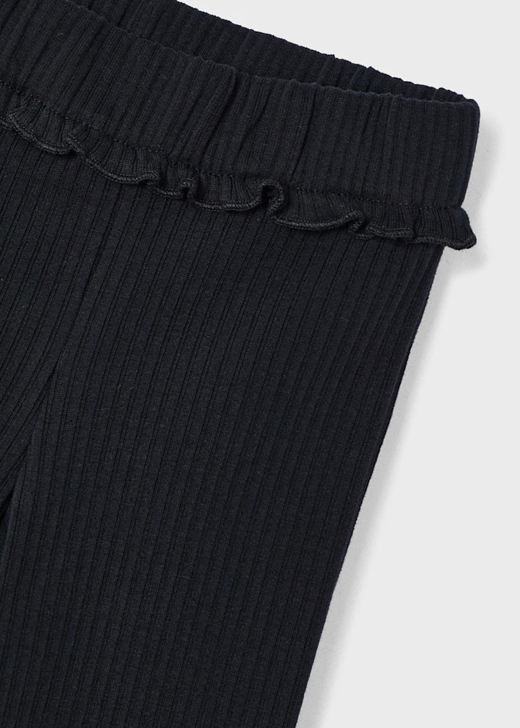 Rib Flare Leggings-Black