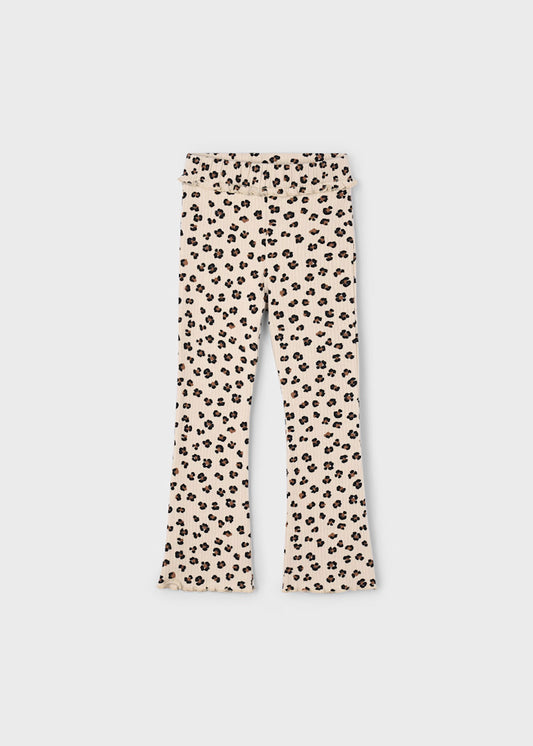 Rib Flare Leggings-Leopard