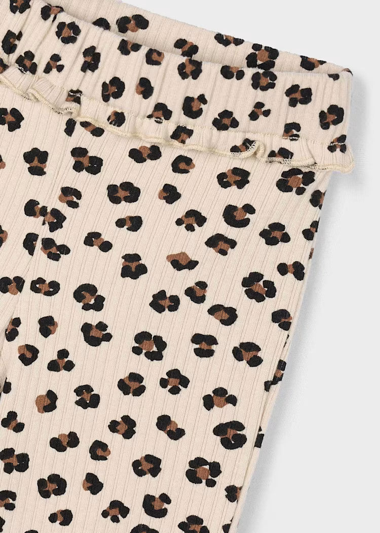 Rib Flare Leggings-Leopard