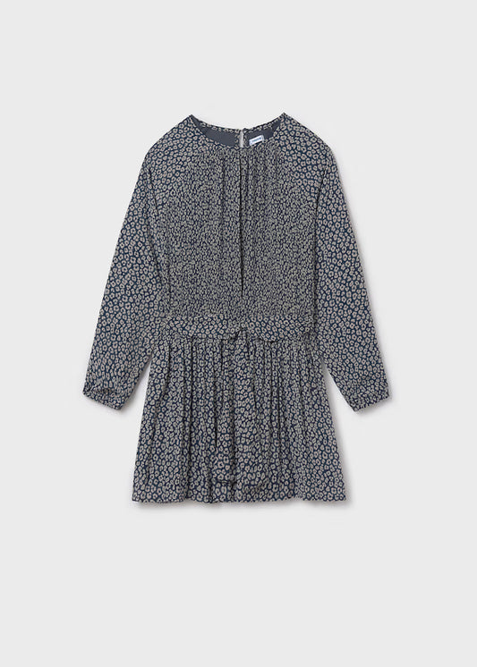 Animal Print Dress-Blue