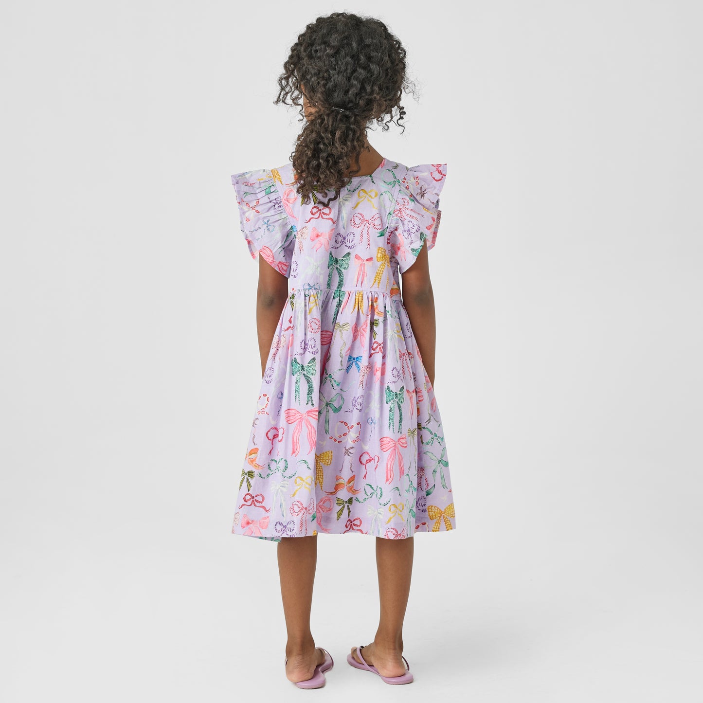 Elsie Dress-Lavender Watercolor Bows