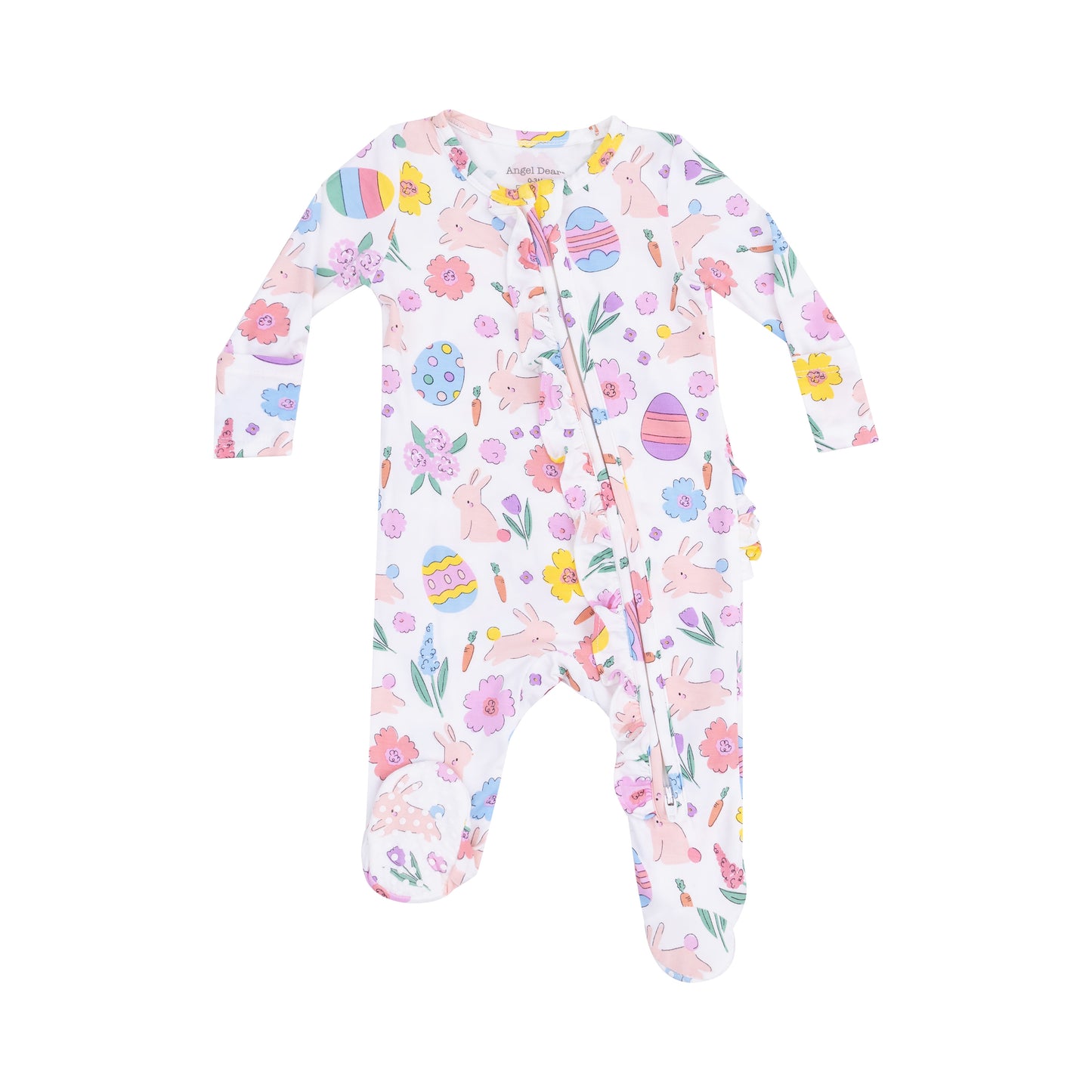Easter Bunnies 2-Way Ruffle Zipper Footie