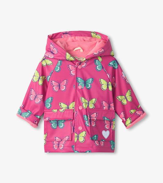 Bold Butterflies Snap Raincoat