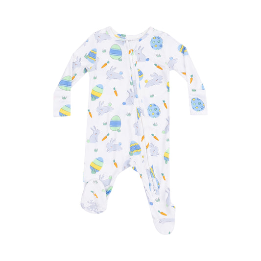 Easter Bunnies Footie-Blue