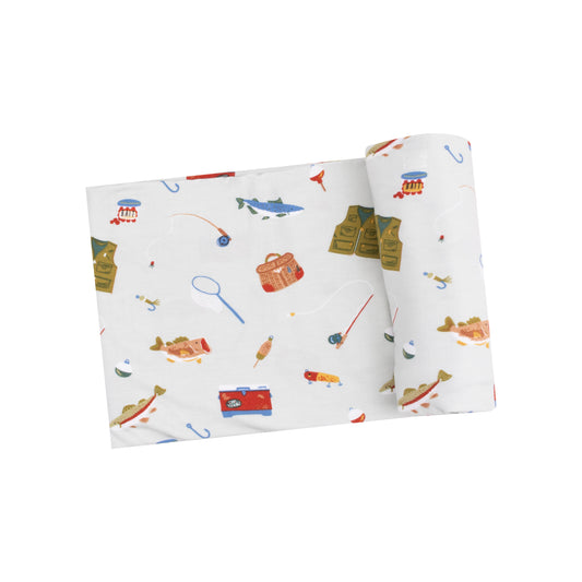 Fishing Things Green Swaddle