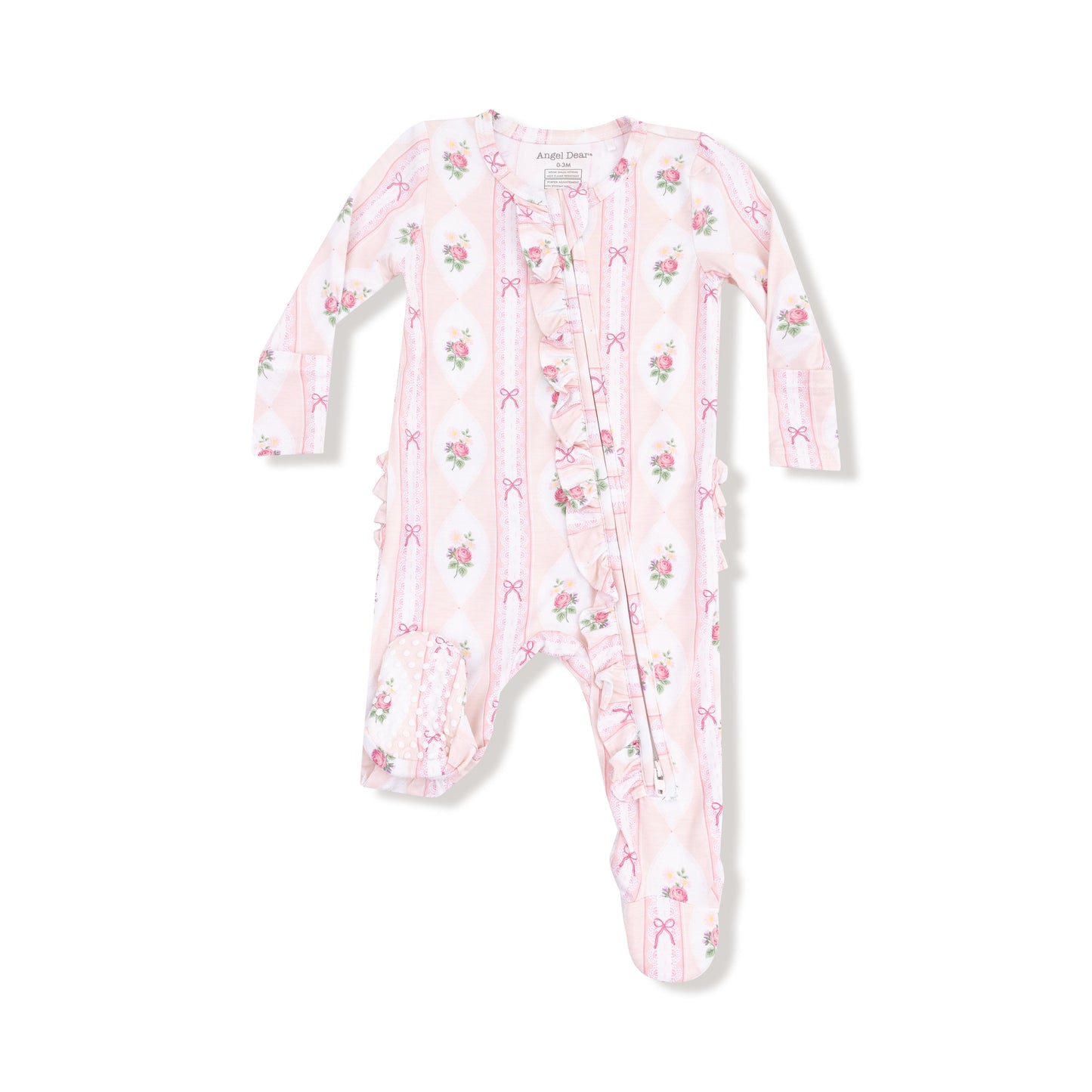 Ogee Lace Floral 2-Way Ruffle Zipper Footie