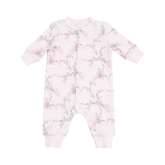 French Terry Antoinette Floral Baseball Collar Romper