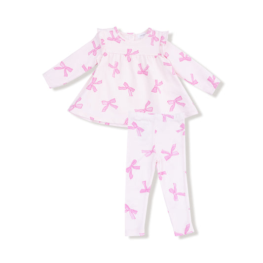 French Terry Pretty Bows Ruffle Top & Legging