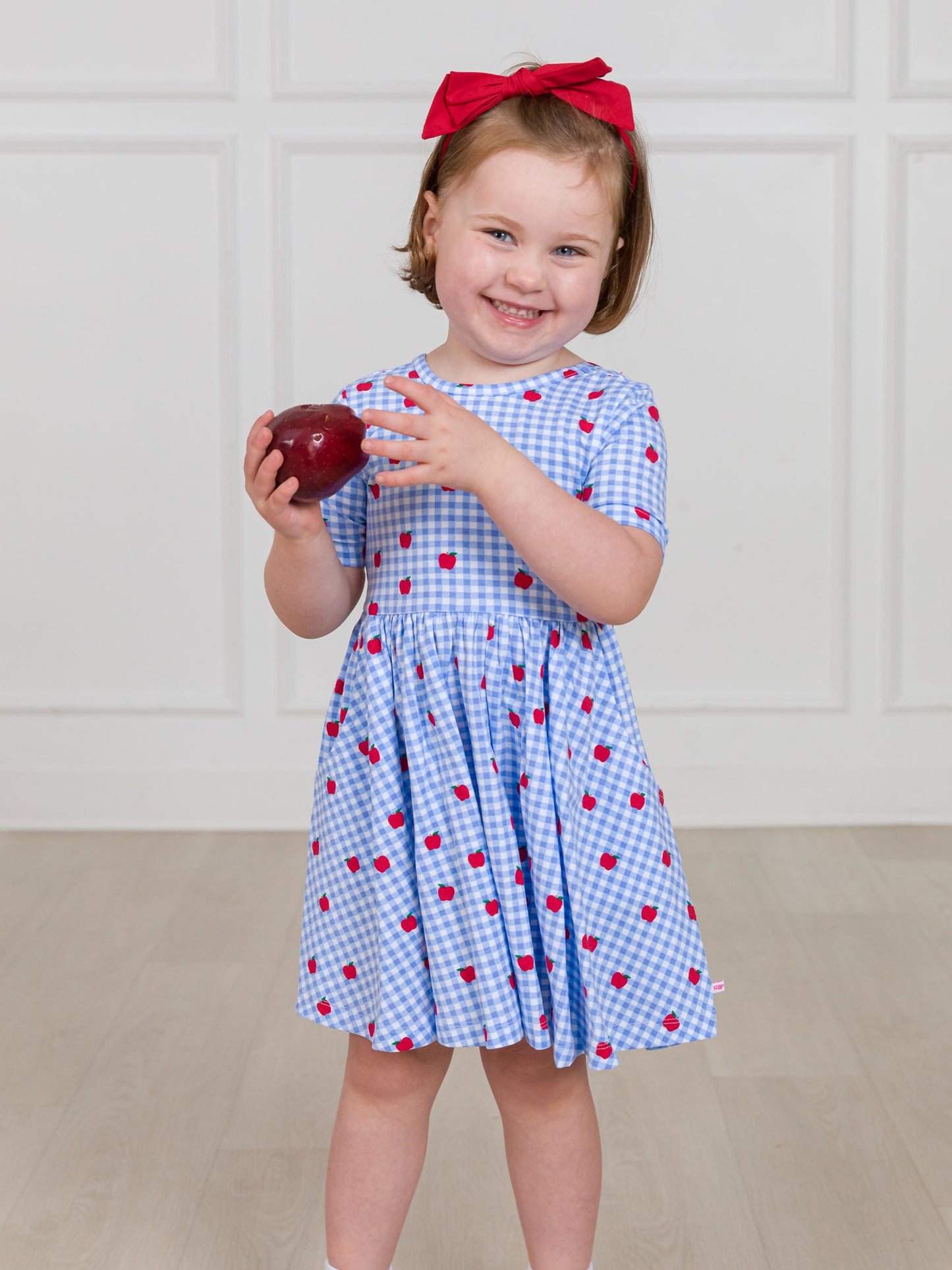 Apple Gingham Twirl Dress