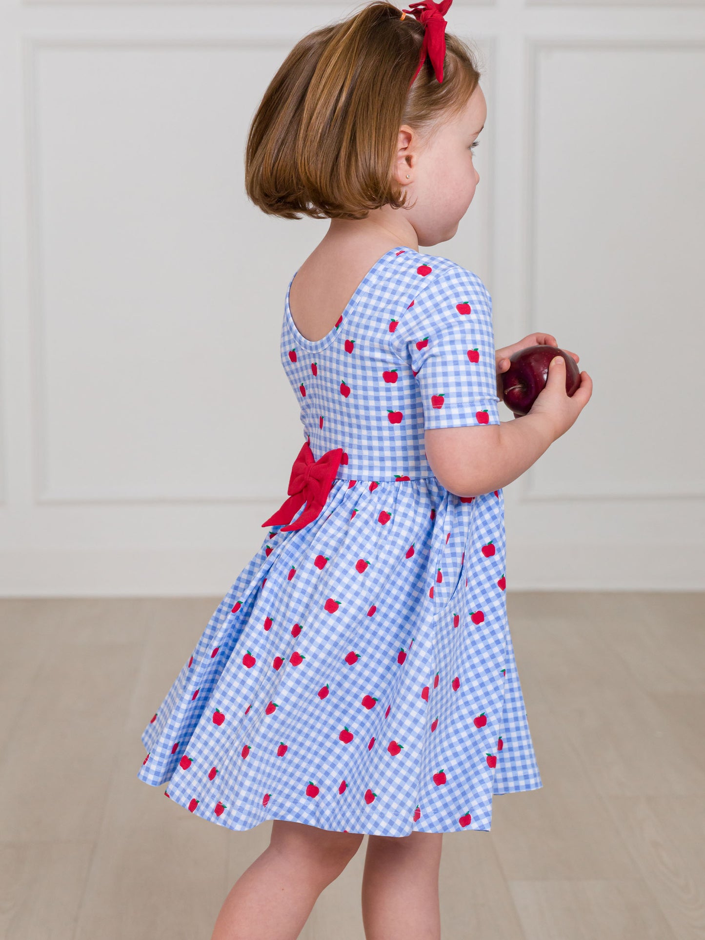 Apple Gingham Twirl Dress