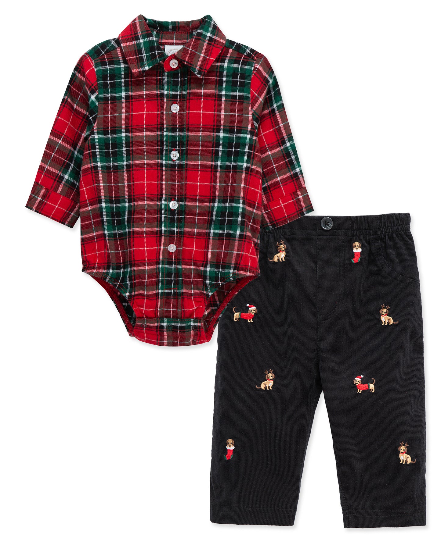 Pups Plaid Pants Set