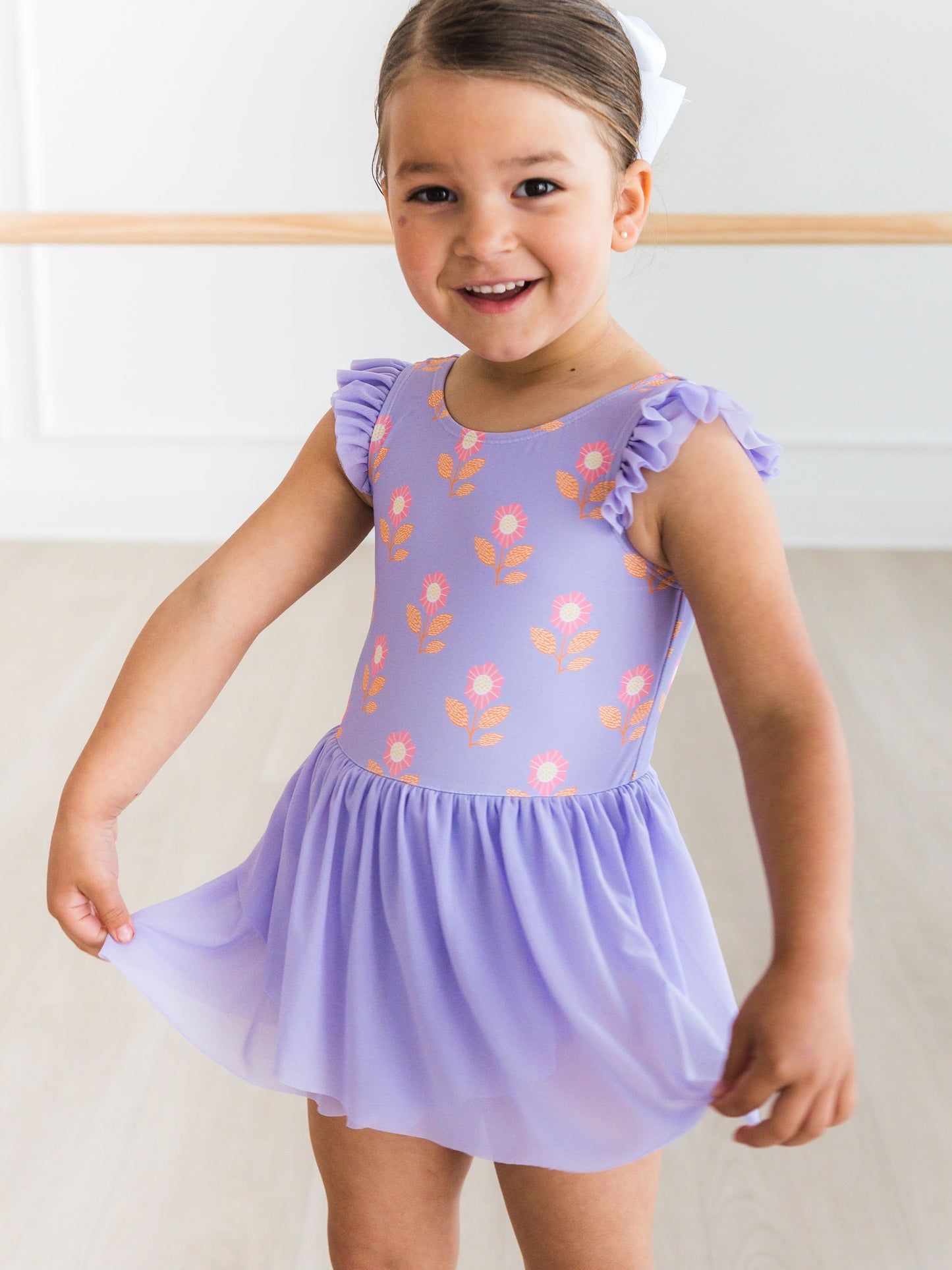 Petunia Petals Flutter Sleeve Leotard