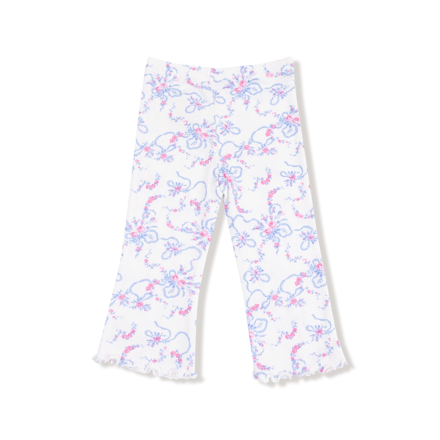Ribbon Floral Fling Waffle Shirt & Ribbed Flare Pant