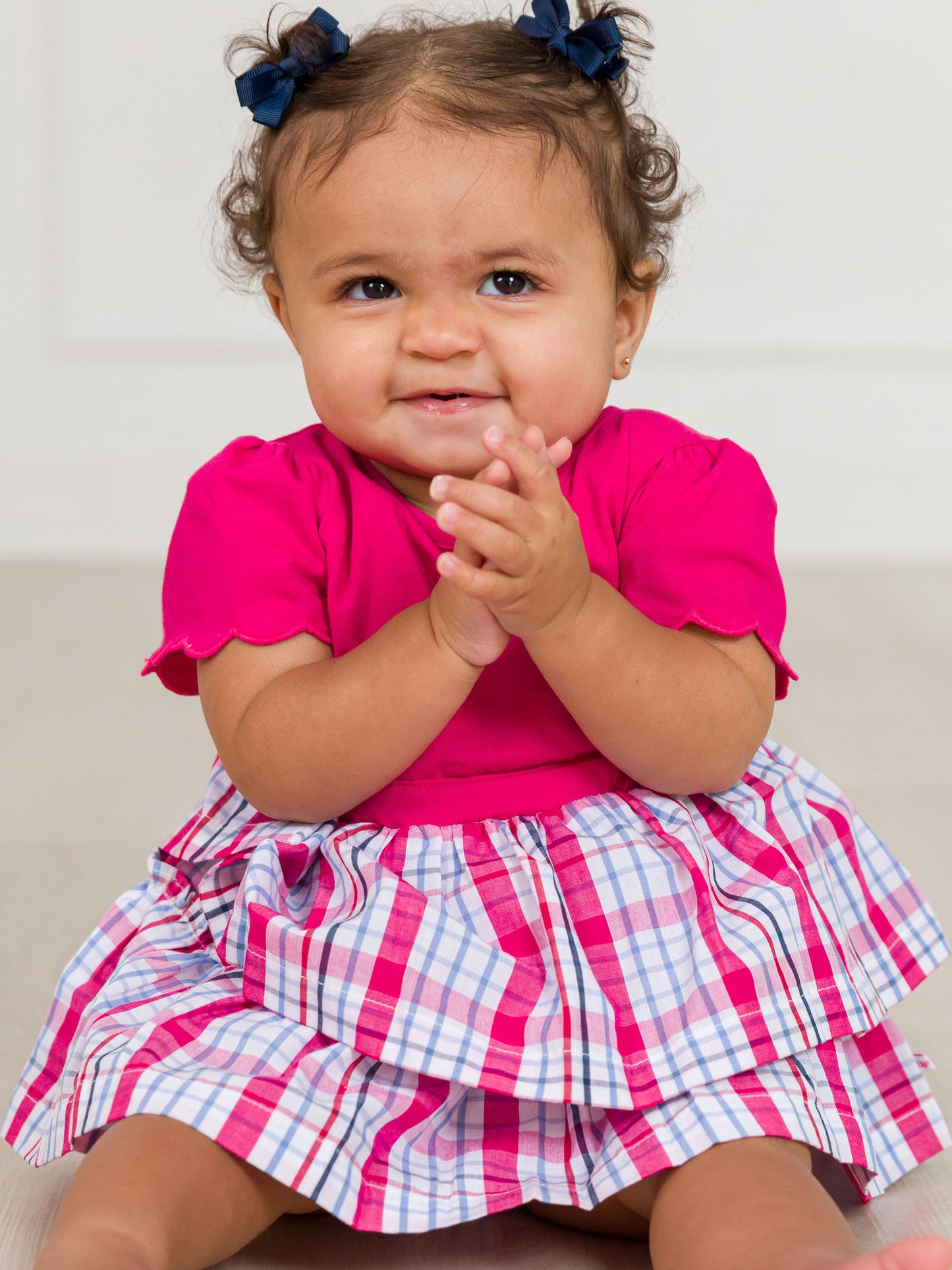 Adley Plaid Skirted Romper