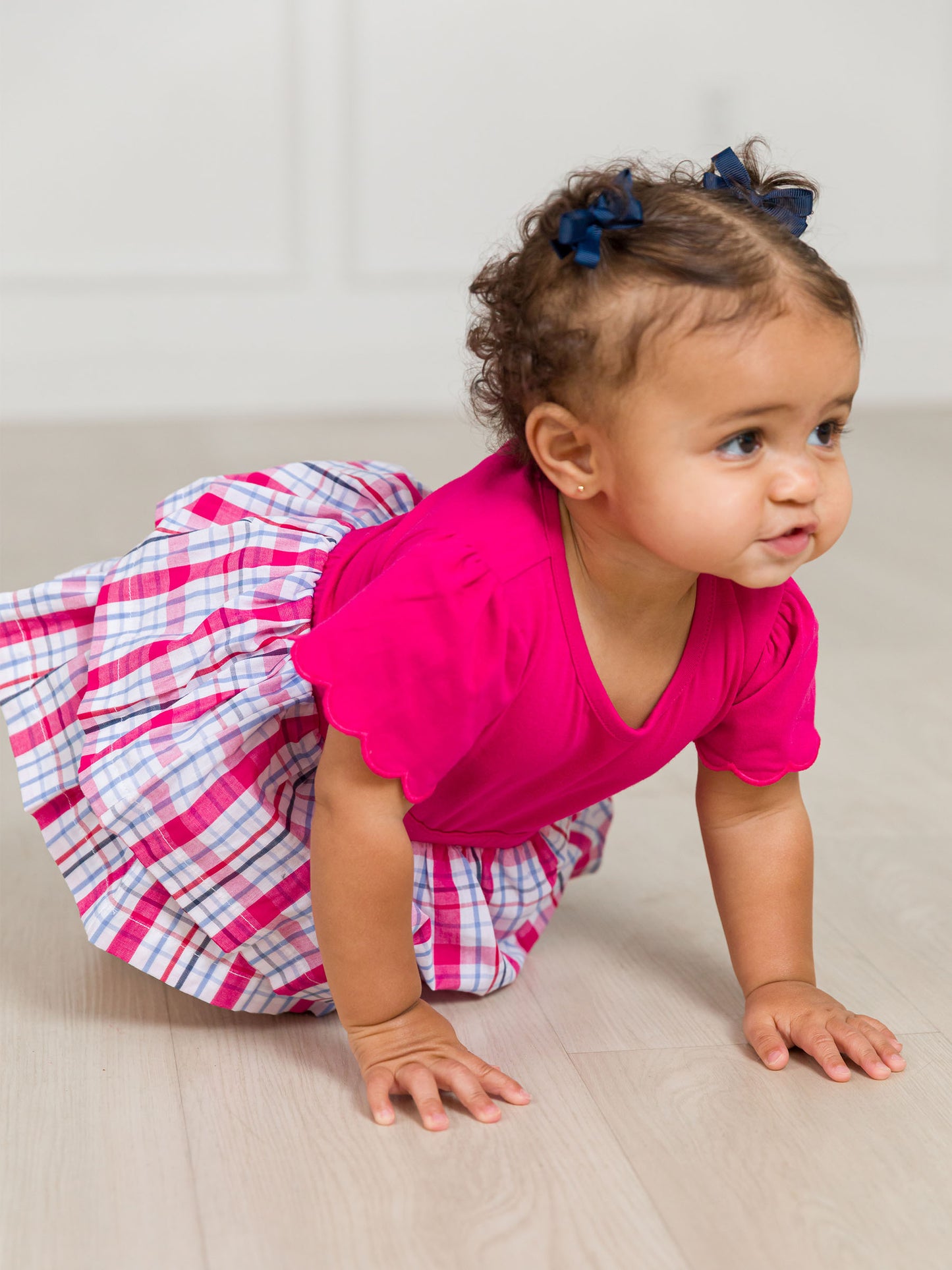 Adley Plaid Skirted Romper