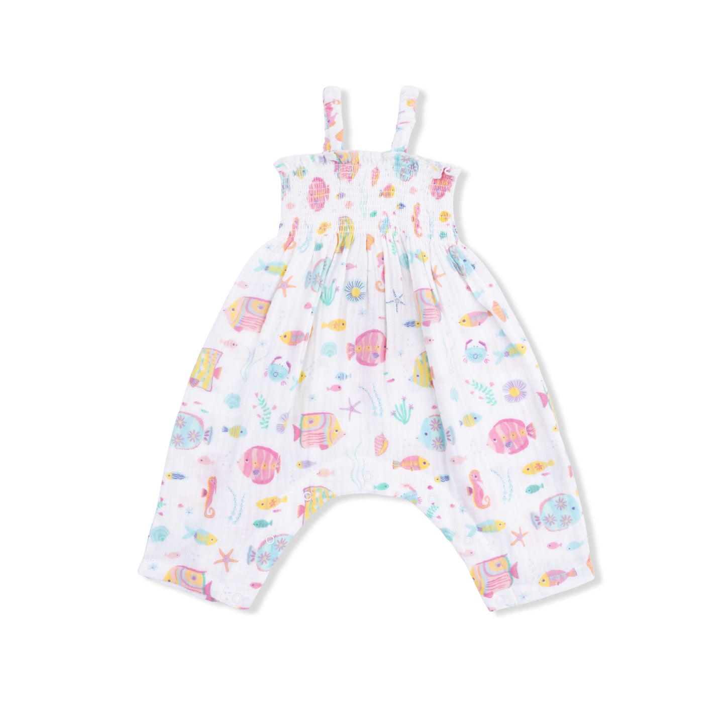 Coral Reef Fish Smocked Romper