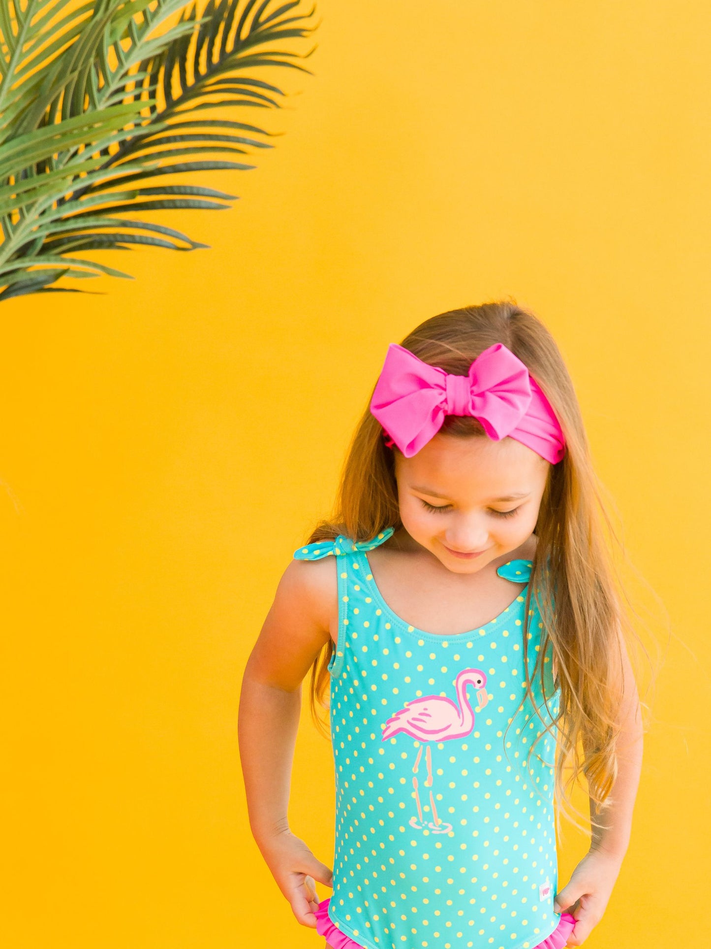 Swim Bow Headband-Neon Magenta