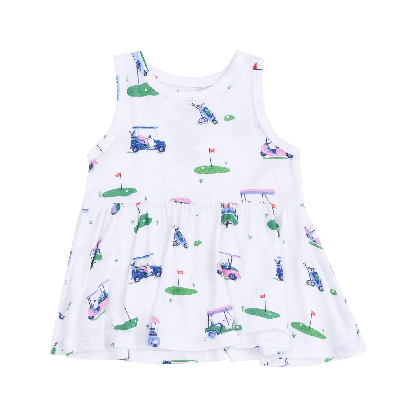 Vintage Golf Carts-Peplum Tank Top & Bike Short