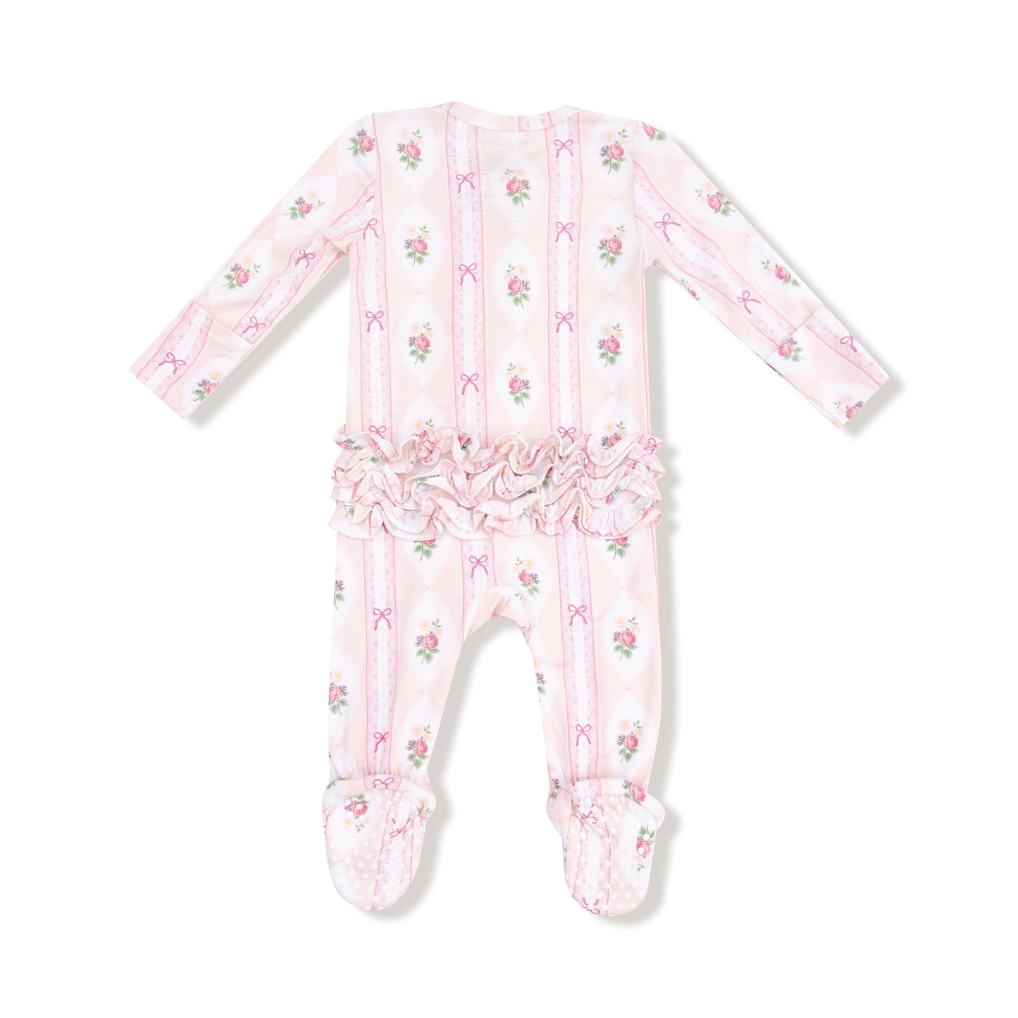 Ogee Lace Floral 2-Way Ruffle Zipper Footie