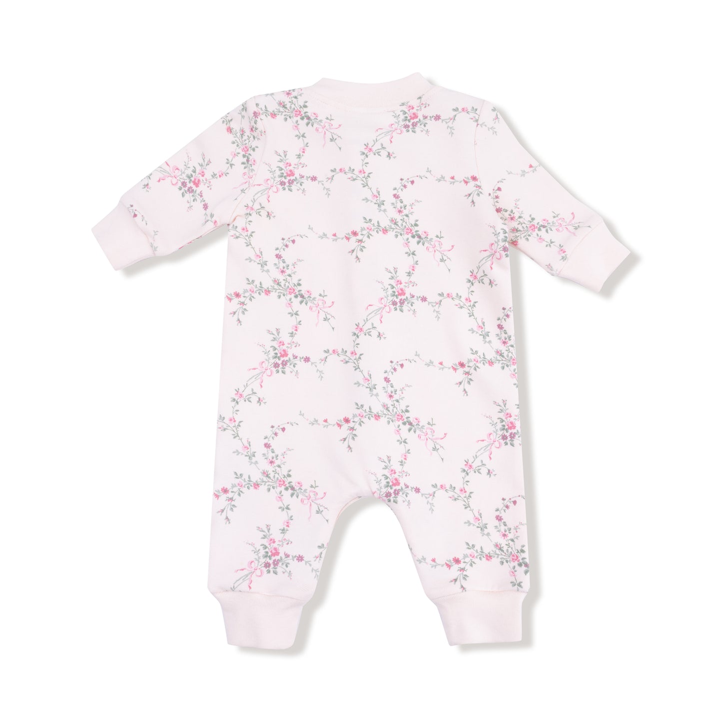 French Terry Antoinette Floral Baseball Collar Romper