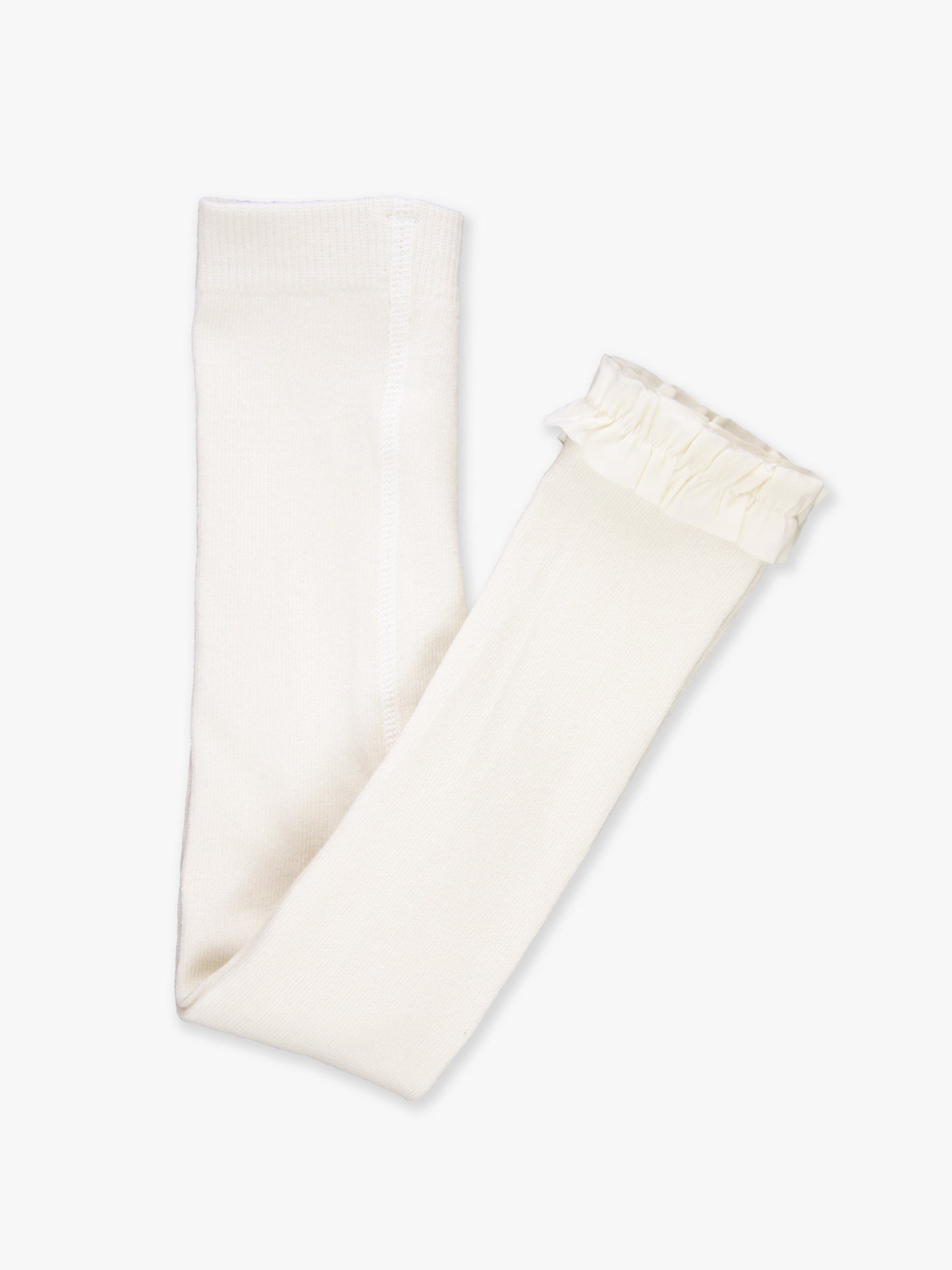 Footless Ruffled Tights-Ivory
