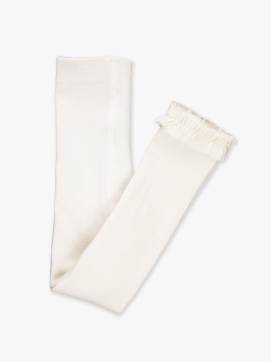 Footless Ruffled Tights-Ivory