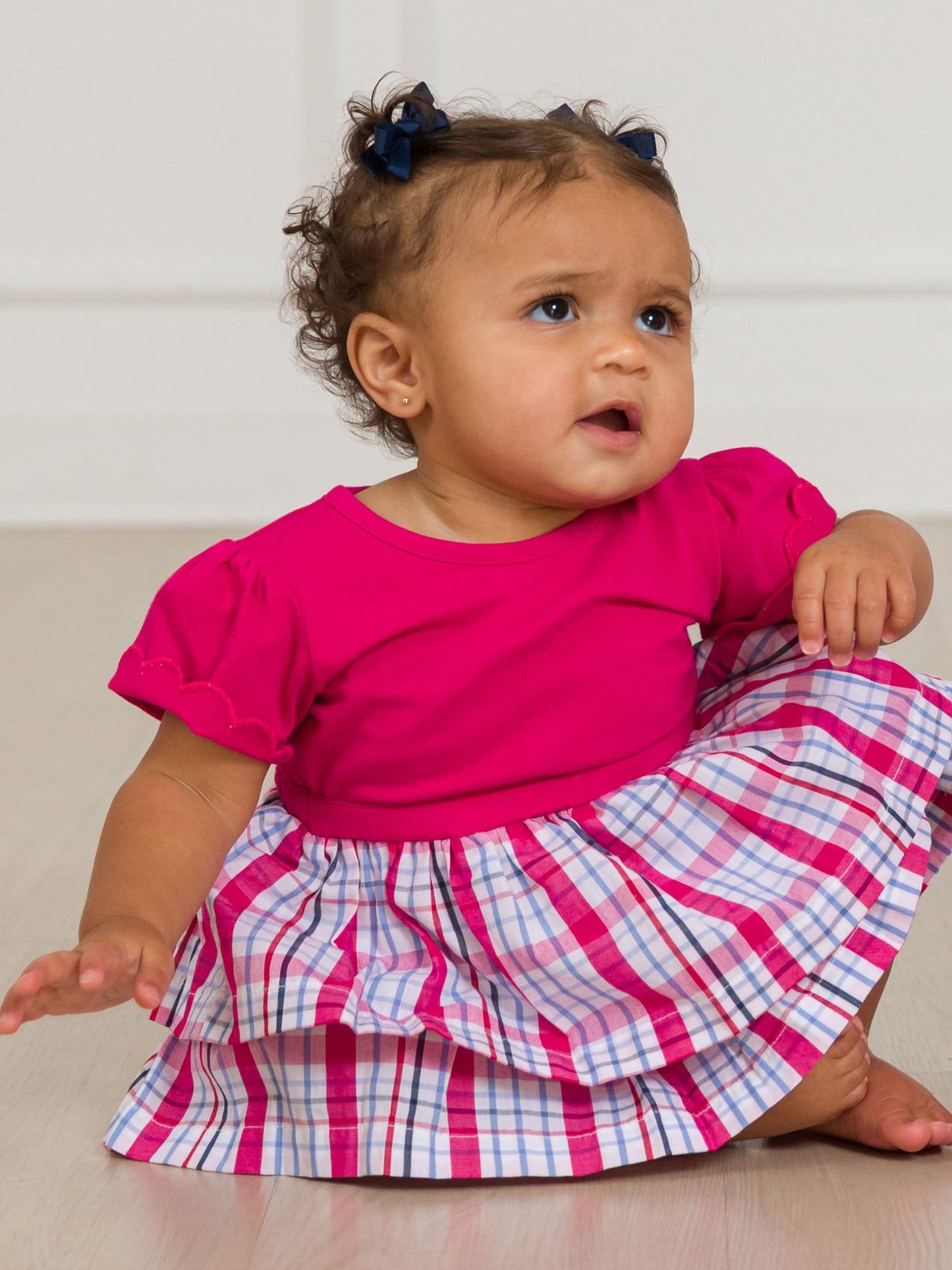 Adley Plaid Skirted Romper