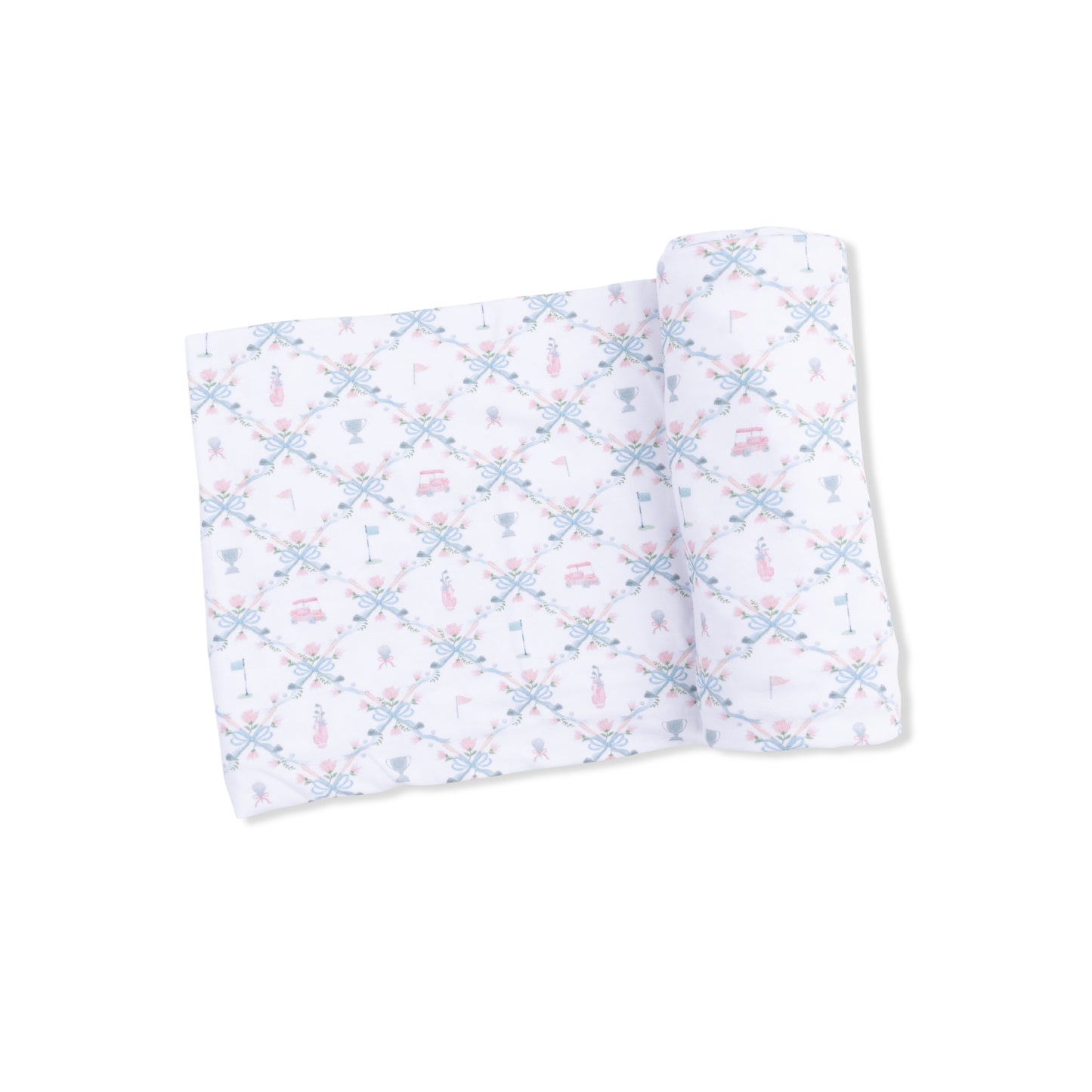 Swaddle Blanket-Golf Trellis Pink