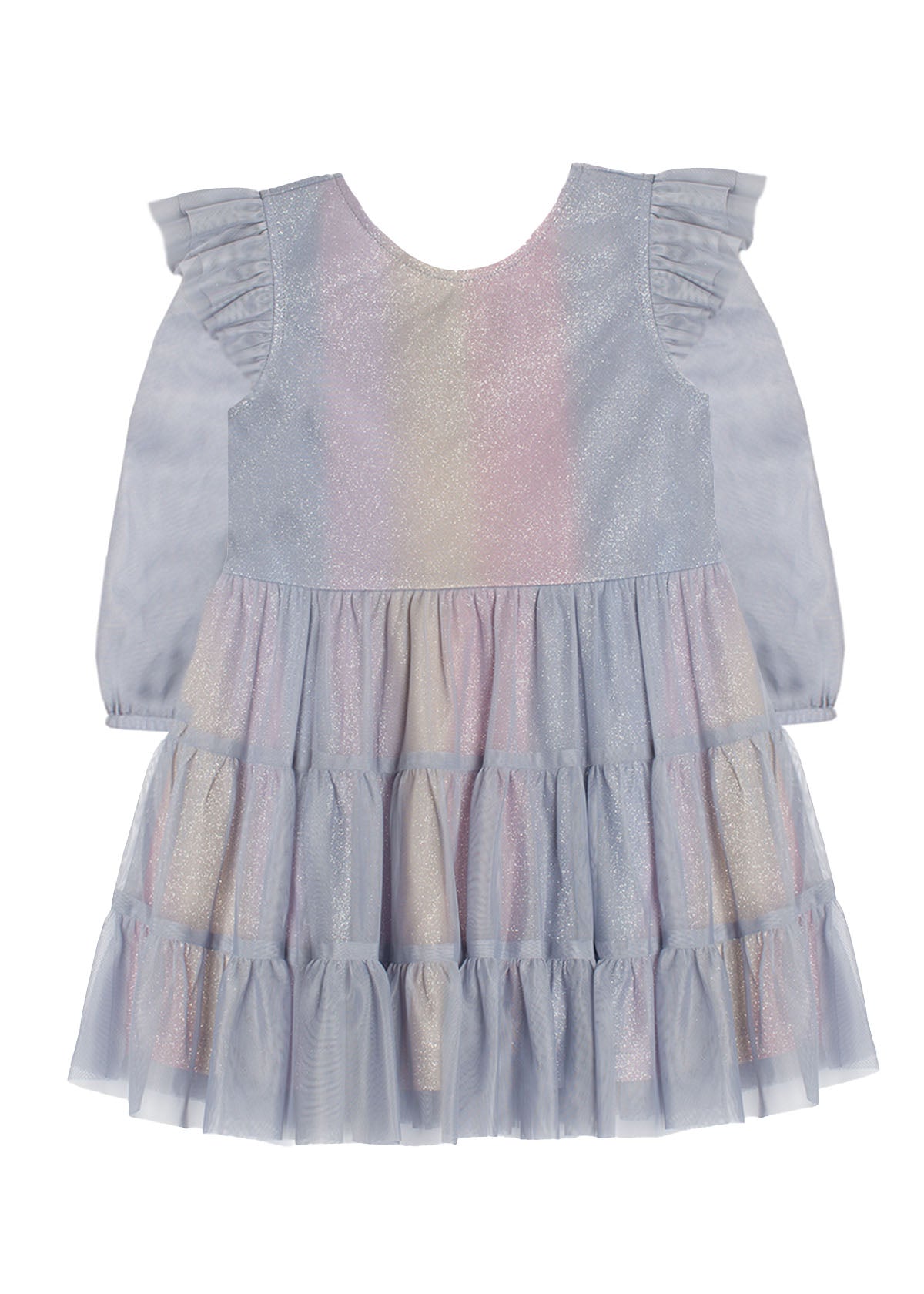 Phoenix Tiered Tulle & Knit L/S Dress