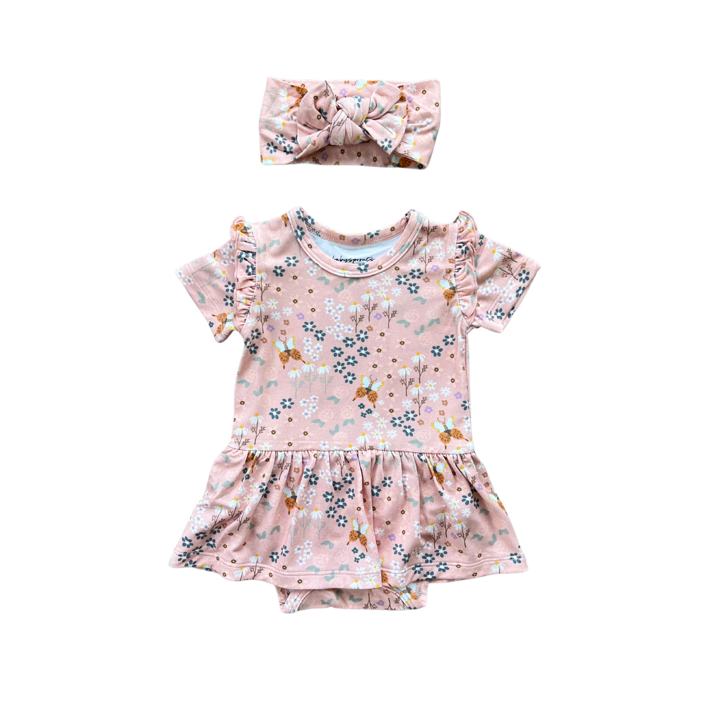 Bodysuit Dress Set -Butterfly Garden