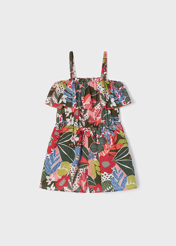 Orange Printed Romper