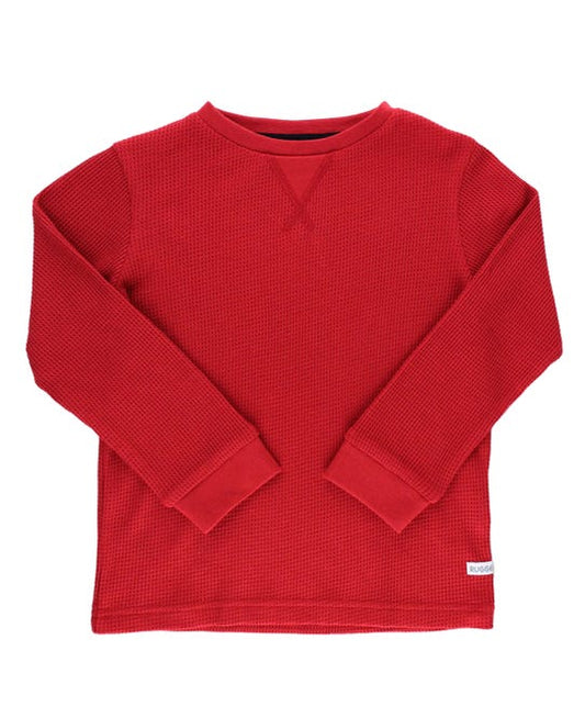Red Waffle Knit Shirt