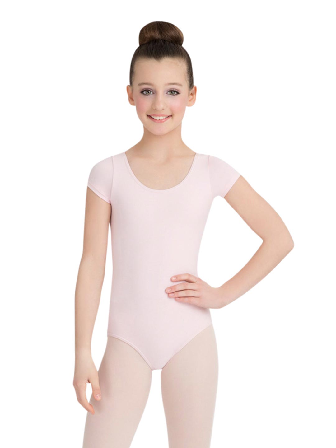 Children's Short Sleeve Leotard - Pink