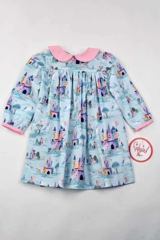 Castle Print L/S Dress