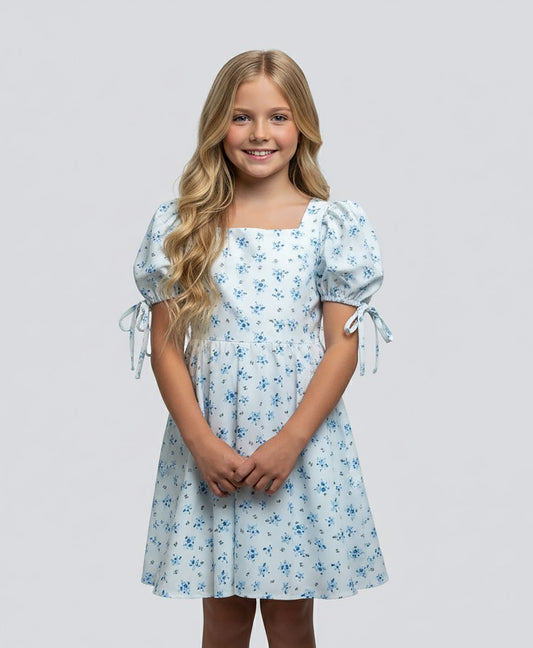 Blue Ditzy Print Dress