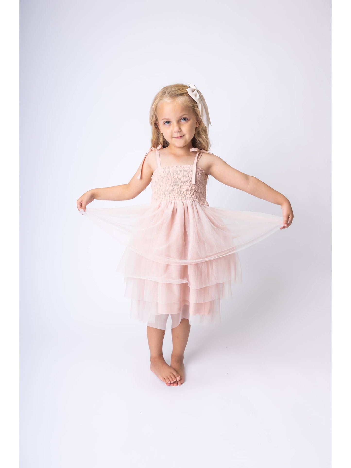 Pink Tulle Ruffle Dress