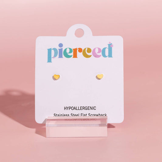 Tiny Classic Heart Studs