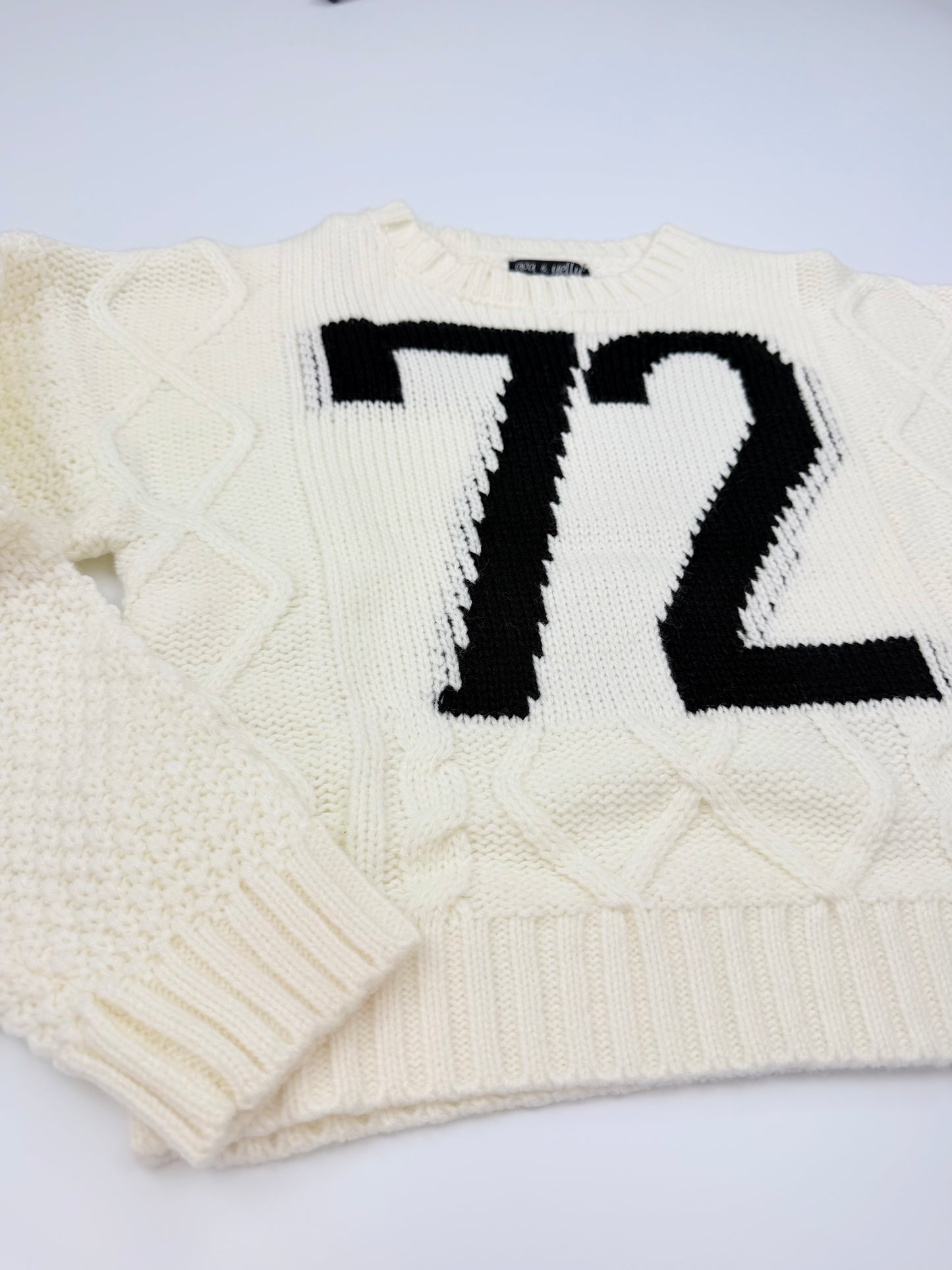 Varsity Number Cable Sweater