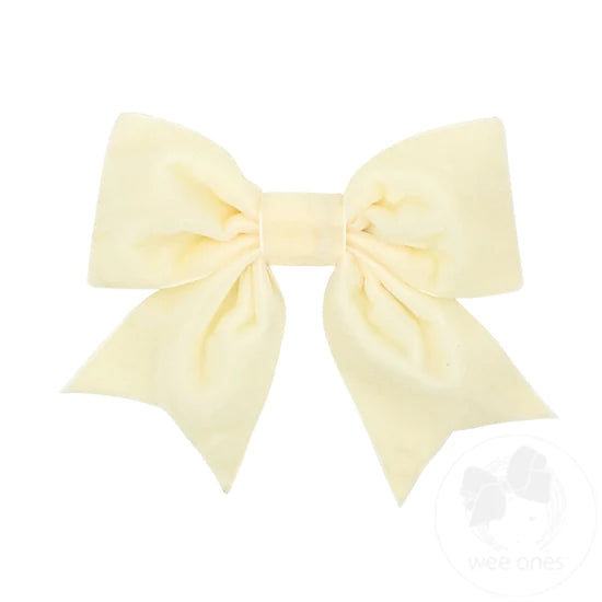 Small King Velvet Bowtie-Ivory