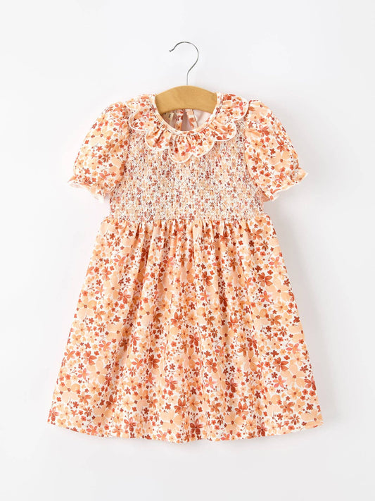Fall Rust Floral Dress