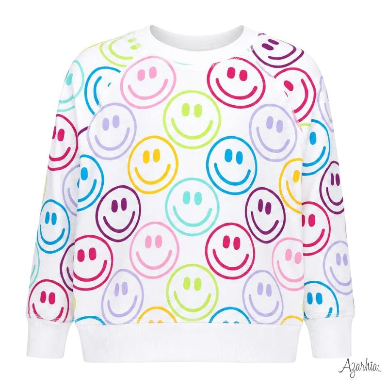 Bright Smiley Faces Sweatshirt & Shorts