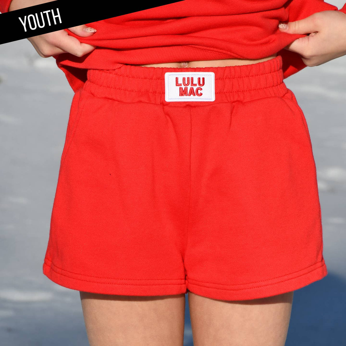 Terry Cloth Shorts-Red
