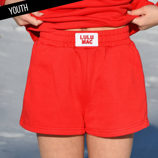 Terry Cloth Shorts-Red