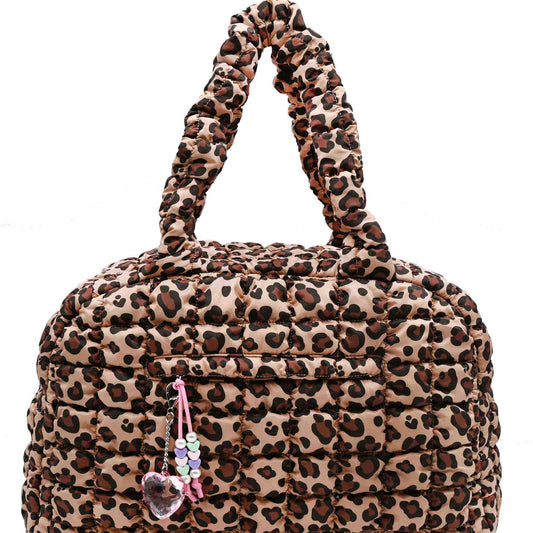Quilted Scrunchies Leopard Duffle