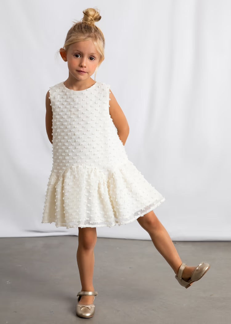 Cream Swiss Dot Dress