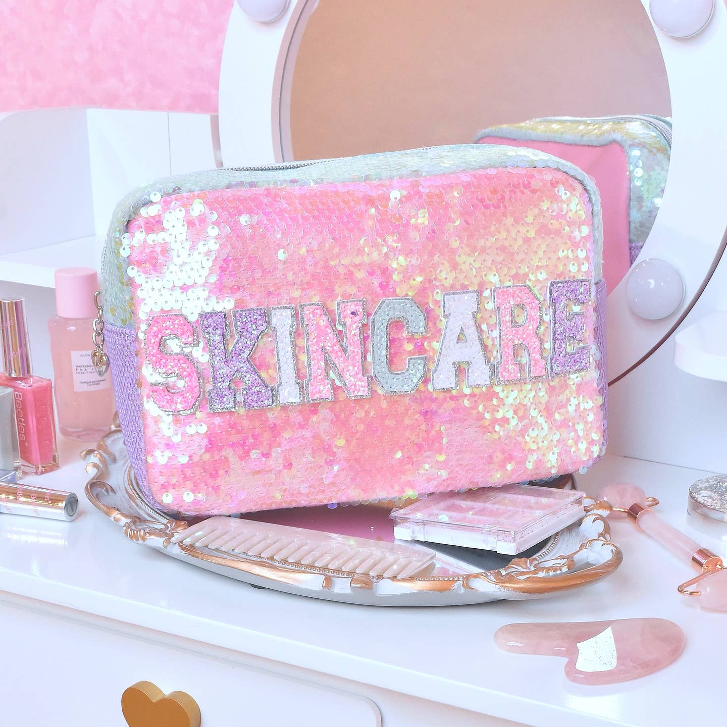 Skincare Sequins Block Pouch