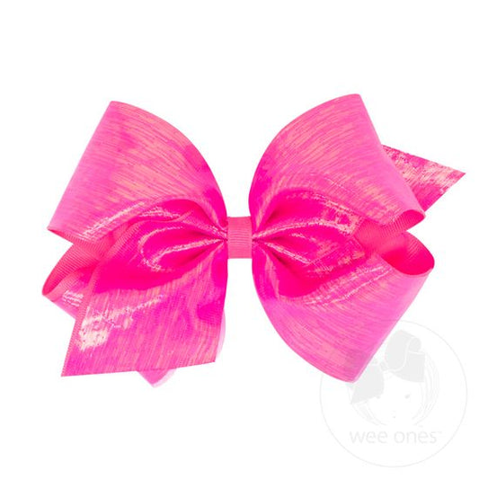 King Sheer Iridescent Bow-Hot Pink