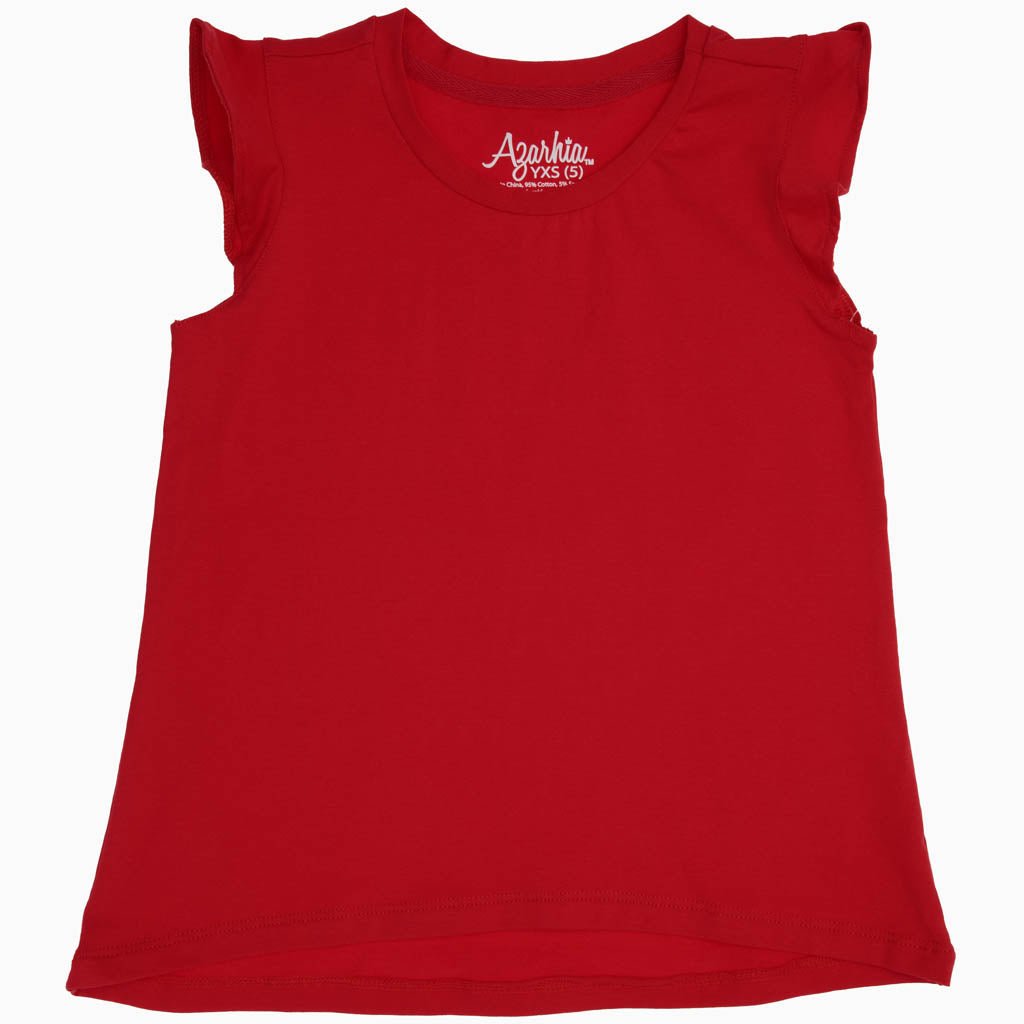 Ruffle Shirt-Red